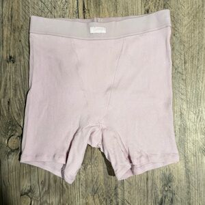 SKIMS COTTON RIBBED BOXERS (LIGHT PINK)